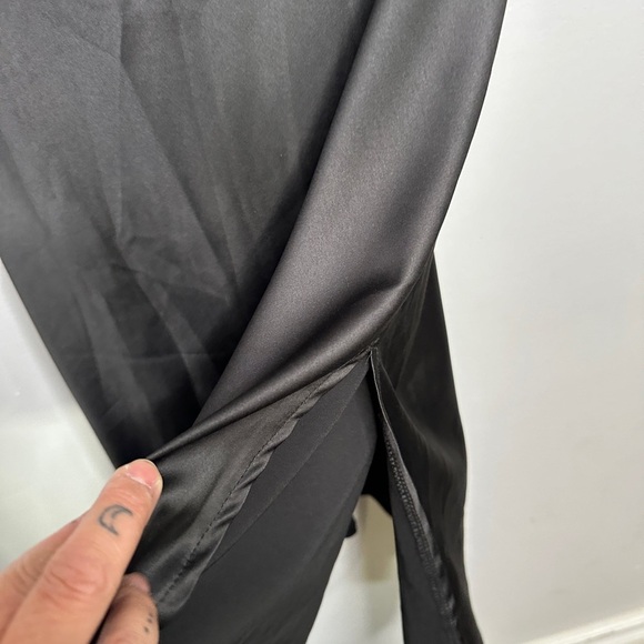 Sucrefas Women's Spaghetti Strap Dress Satin Sleeveless Cowl Neck - Picture 6 of 11